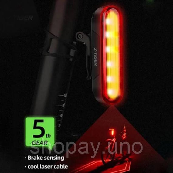 Велосипедний ліхтар акумуляторний LEADBIKE LD80-6LED з лазерною розміткою ліхтар, Ліхтар стоп