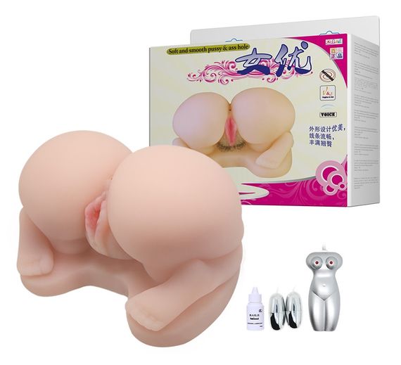 Мастурбатор с двойной вибрацией и двумя входами LyBAILE - Pussy & Ass hole, BM-009115 Sex Aura | Зображення 1