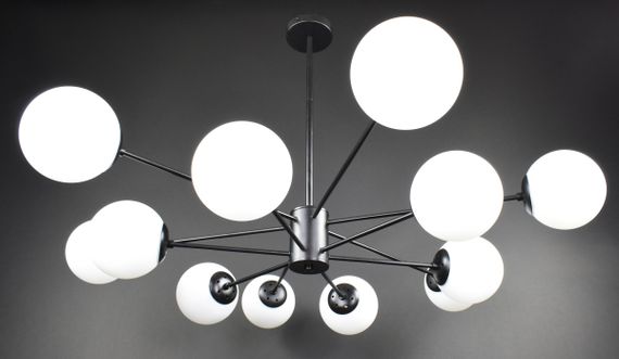 Люстра стельова на 12 лампочок 27762 Чорний 40-70х116х116 см.