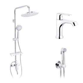 Набор 3 в 1 душова система Kroner Armada-C064K + змішувач Armada-C010 + змішувач Bidet-C082