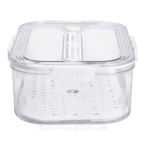 Контейнер для еды пластиковый 32.5х22.5х11 см пищевой контейнер с индикатором даты 4.2 л Белый HP-27-2 | Зображення 5