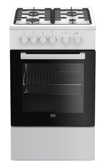 Плита комбинированная Beko FSS52020DW - 50х60 см/газ-контр/эмал. реш./60л/4 прогр./белый (FSS52020DW)