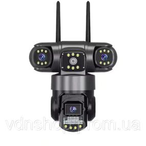 Уличная поворотная 4G IP камера видеонаблюдения EVKVO SC28 V380 Pro | 3 Линзы | 16MP