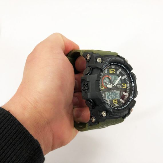 Годинник наручний чоловічий SKMEI 1283AG ARMY GREEN, армійський годинник протиударний. Колір: зелений | Зображення 7