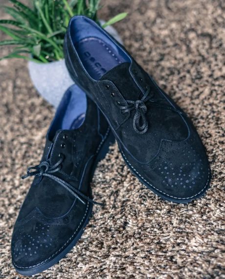 Броги замшевые, черные 41 размер | Зображення 3