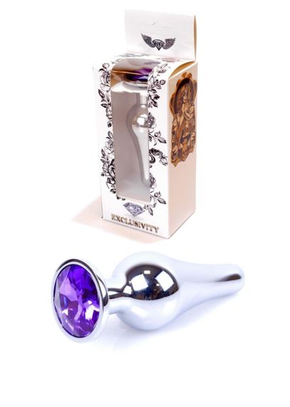 Анальная пробка - Jewellery Silver Long Plug Purple sexstyle