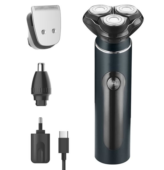 Електробритва Adler AD 2940 роторна акумуляторна 3 в 1 з насадками і тримером USB