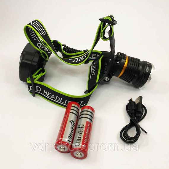 Налобная лампа, Налобный фонарь с удобным ремешком для головы, Мощный налобный LED фонарь KV-60 | Зображення 3
