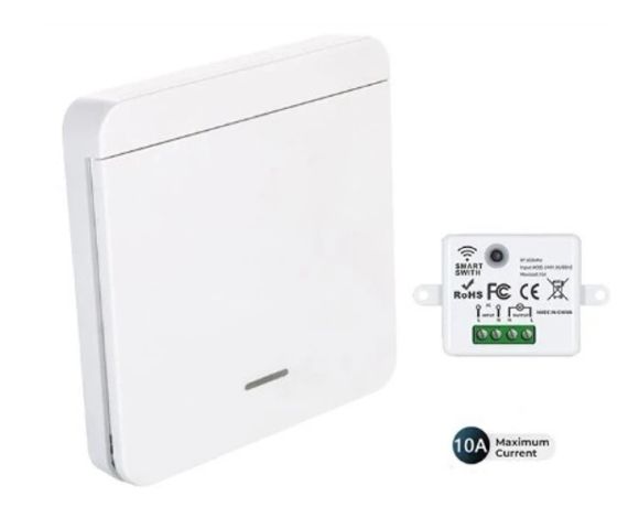 Бездротовий накладний вимикач, 2 шт., реле RF433