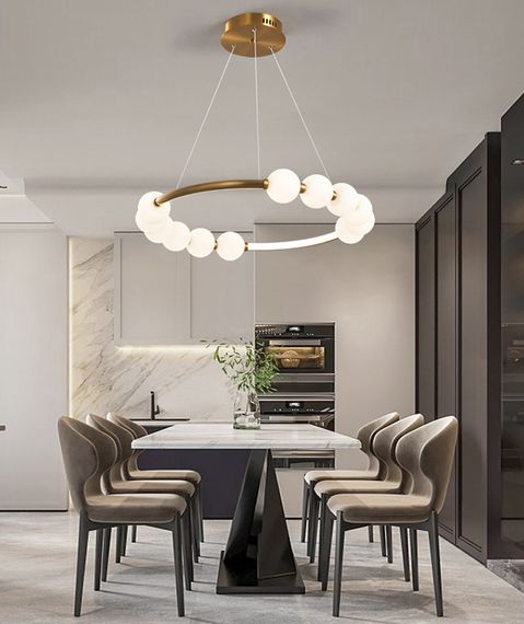 Люстра світлодіодна підвісна LED світильник для квартири на стелю лед 27209 Латунь 25-140х62х62 см.