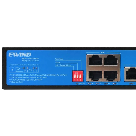 Ewind EW-S1907CG-AP PoE Комутатор 7 портів некерований | Зображення 2