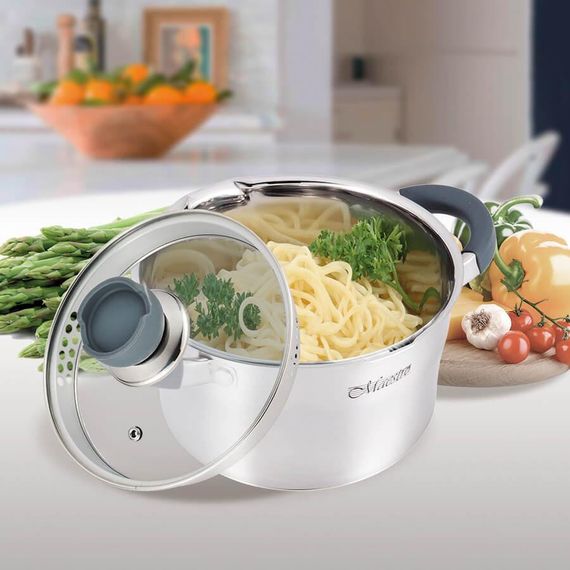 Каструля Maestro MR-3507-20, 3.3 л, 20 см, з нержавіючої сталі з кришкою, для всіх типів плит | Зображення 1
