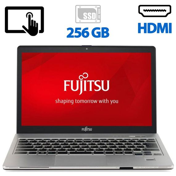 Ультрабук Б-клас Fujitsu LifeBook / 13.3" IPS Touch / Core i5-6300U (2(4) ядра по 2.4-3 GHz) / 8GB DDR4 / 256GB SSD / HD Graphics 520 / WebCam / HDMI б/в | Зображення 1