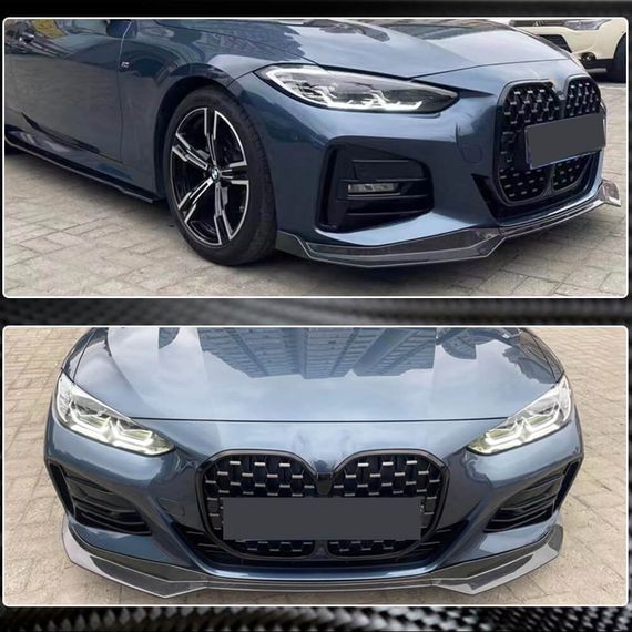 Накладка на передній бампер Lip V1 (для G22/G23 M-Sport, Карбон) для BMW 4 серія G22/23/26 2020- рр | Зображення 2
