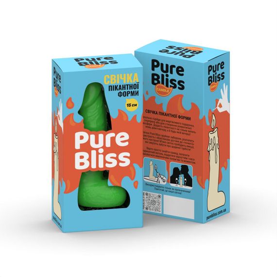 Свеча в виде члена Pure Bliss MINI Green 15 см Sex Aura | Зображення 7