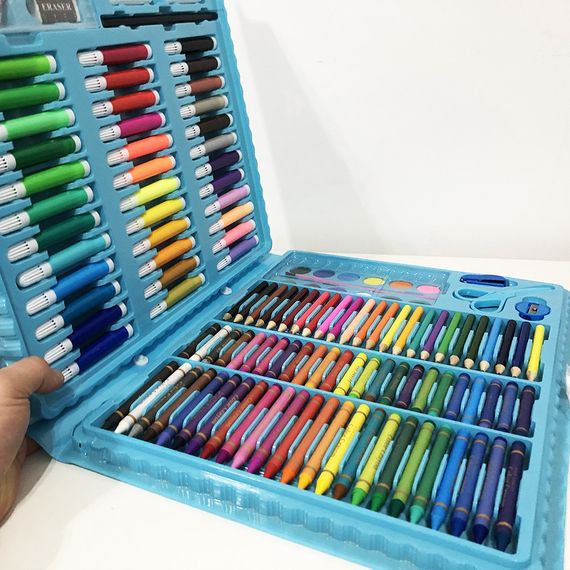 Набір для малювання рожевий 208 речей, Валіза для малювання, Дитячі набори HU-478 для малювання. | Зображення 5