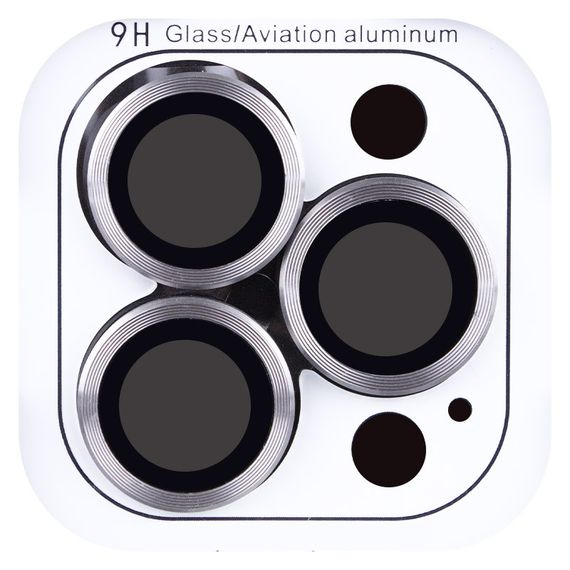 Захисне скло Metal Classic на камеру (в упак.) для Apple iPhone 16 Pro (6.3") / 16 Pro Max (6.9") Сірий / Titanium Gray | Зображення 2