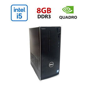 Ігровий ПК Dell Inspirion 3650 / Intel Core i5-6500 (4 ядра 3,2 - 3,6 ГГц) / 8 ГБ DDR3 / 256 ГБ SSD / nVidia Quadro M2000, 4 ГБ GDDR5, 128-біт / Wi-Fi+Bluetooth / DVD / Win 10 Home Lic б/в
