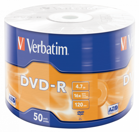 Диск Verbatim DVD-R 4,7Gb 16x Wrap 50 pcs (43788) | Зображення 1