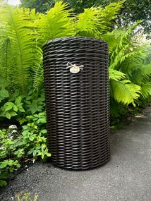 Кашпо зі штучного ротангу “Високе Венге” 12 л — плетене кашпо для квітів, інтерʼєру, тераси, входу