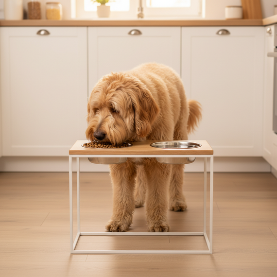 Миски на подставке для больших собак Hollky Base XL40 (2 × 1,8 л) BXL40-522640-WHNT | Зображення 1