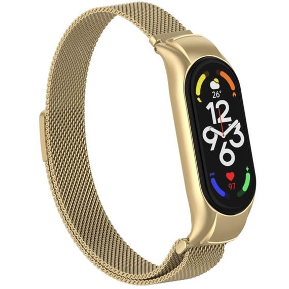 Ремешок Milanese Loop Design для Xiaomi Mi Band 5/6 Vintage gold | Зображення 2