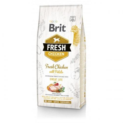 Сухой корм Brit Fresh для взрослых собак с курицей и картофелем 12 кг