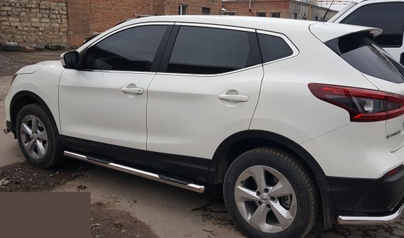 Бічні труби (2017-2021, 2 шт., нерж.) для Nissan Qashqai рр | Зображення 2