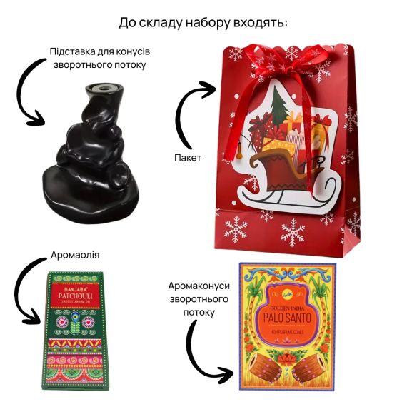 Подарунковий набір  Підставка 1 шт. + Аромаконуси 1 уп. + Аромаолія 1 шт. №1 ZEN Gifts 7898543367414 | Зображення 1