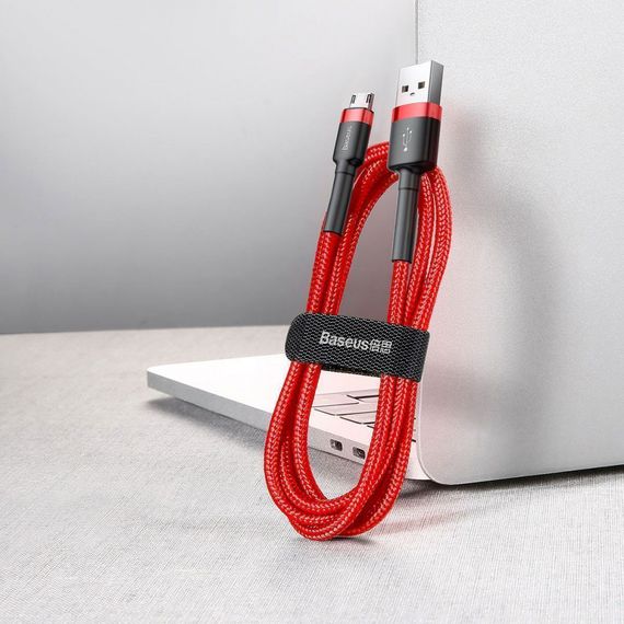 Кабель Baseus Cafule Micro USB 2.4A (1m) red/black | Зображення 5