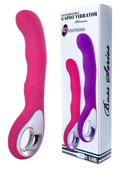 Вибромассажер для точки G Boss Series - Wibrator G-spot 10 functions USB Pink, BS2200054 sexstyle