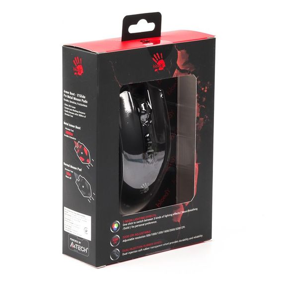 Миша ігрова A4-Tech Bloody Q81, чорна, з підсвічуванням Curve, USB | Зображення 4