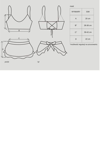 Игровой костюм горничной Obsessive Maid Черный S/M | Зображення 4