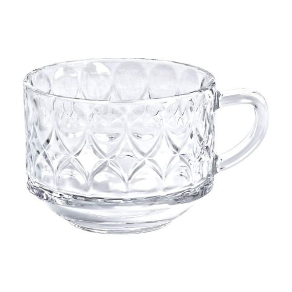 Набор чашек прозрачных 6 шт 270 мл стеклянных для чая, для кофе HP-YH-11 | Зображення 4