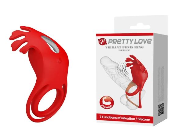 Эрекционное кольцо Pretty Love - Vibration Penis Ring Ruben Red, BI-210311 sexstyle