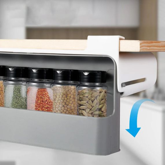 Подвесной органайзер для специй с 6 баночками, SPICE RACK / Кухонная полка для приправ / Набор баночек для | Зображення 5