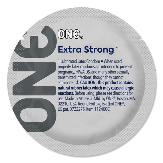 Презерватив ONE Extra Strong, 1 шт, розширена форма, зі змазкою, підходить для анального сексу