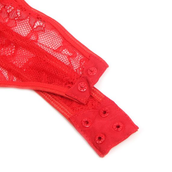 Боді з підв'язками для панчіх Star Night та атласними стрічками на руки, червоний, S sexstyle | Зображення 9