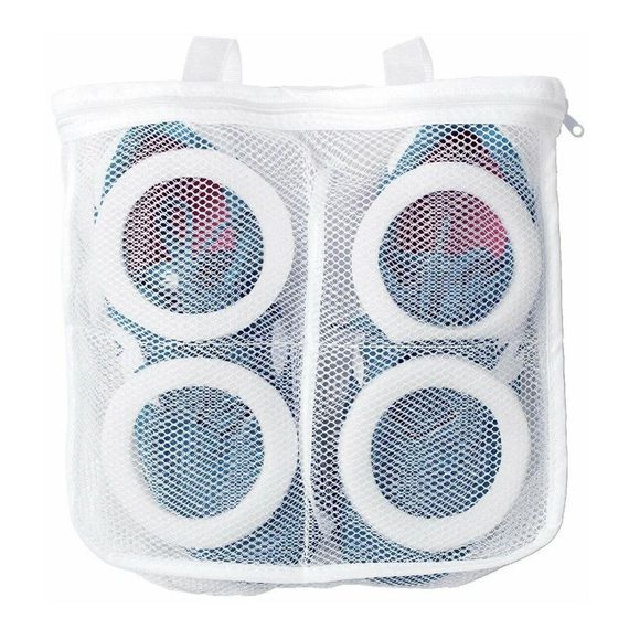 Сітчастий мішок з ручкою для прання взуття (28 х 25 х 8 см) / Сумка для пральної машини / Чохол для делікатного прання | Зображення 2