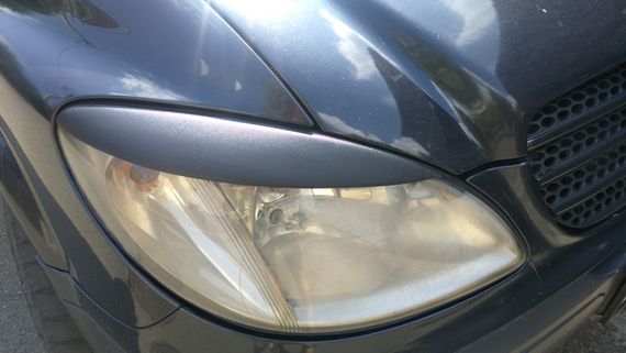 Вії прямі (2 шт, пластик) Чорний мат для Mercedes Vito W639 2004-2015рр | Зображення 2