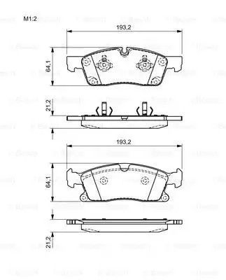 Гальмівні колодки MERCEDES ML/GL W166 F 11, BOSCH (0986494672) | Зображення 6