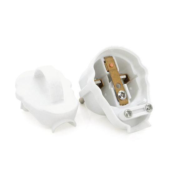 Вилка із заземленням кутова з кільцем, розбірна SQ-GP-003, 16А 220V, White, Q200 | Зображення 2