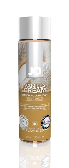 Змазка на водній основі JO H2O — Vanilla Cream (120 мл) без цукру, рослинний гліцерин Sex Aura