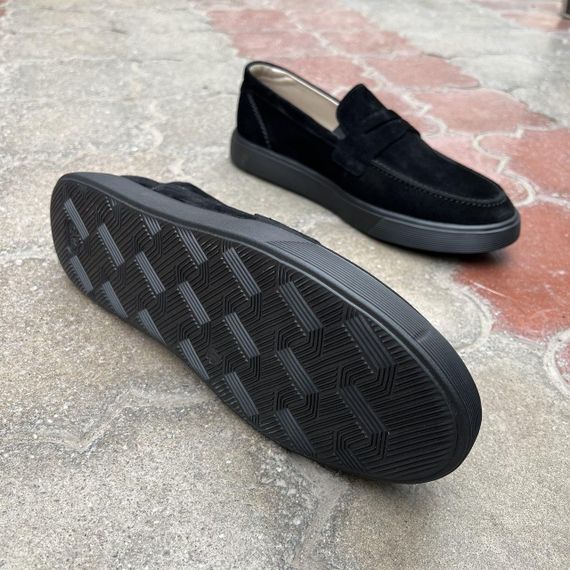 Замшеві чоловічі туфлі на чорні підошві 45 розмір | Зображення 4