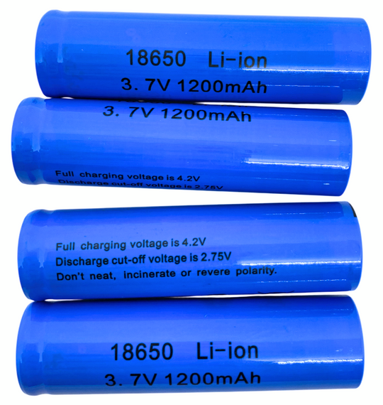Акумулятор комплект 4 штуки 18650  3.7 V 1200 mAh реальна близько 700 mAh батарея літій-іонна Li-ion | Зображення 1