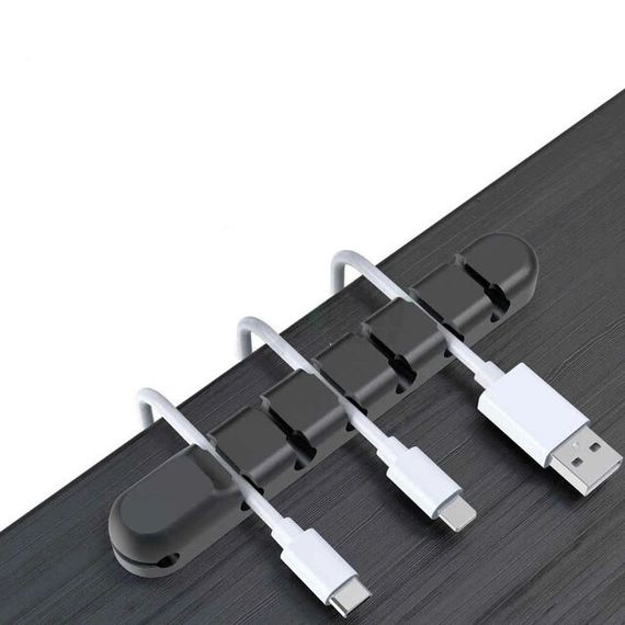 Тримач органайзер Primo TKC7 для USB кабелів силіконовий - Black | Зображення 3