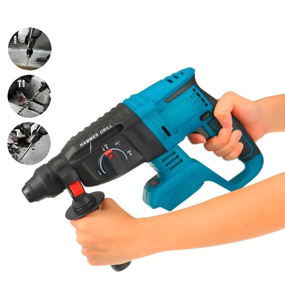 Перфоратор акумуляторний безщітковий KRAFFTEC 48V 2 акб 4.0AH дриль на акамуляторі для дому RU-528 в кейсі | Зображення 2