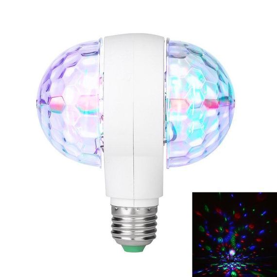 Диско - лампа з патроном, що обертається Led lamp RGB Диско куля | Зображення 1