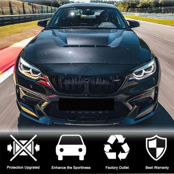 Накладка на передній бампер Lip V3 (для F87 M2 Competition, Карбон) для BMW 2 серія F22/23 2014-2021 рр | Зображення 3