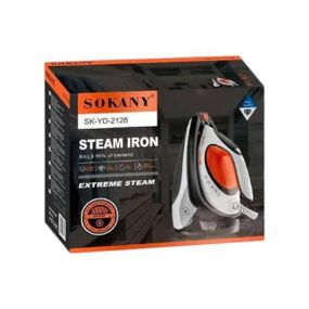 Праска з керамічним покриттям на паровій станції 3000Вт Sokany SK-YD-2128 Чорний з білим